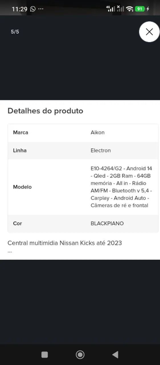 Multimídia Aikon Nissan kickes 9,7 polegadas  - Foto 4