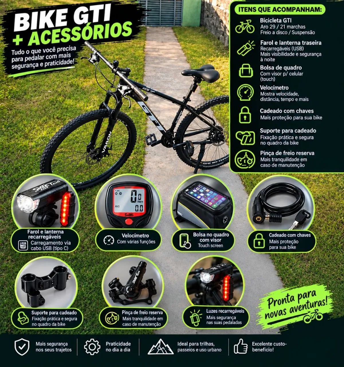 BICICLETA GTI + ACESSÓRIOS 