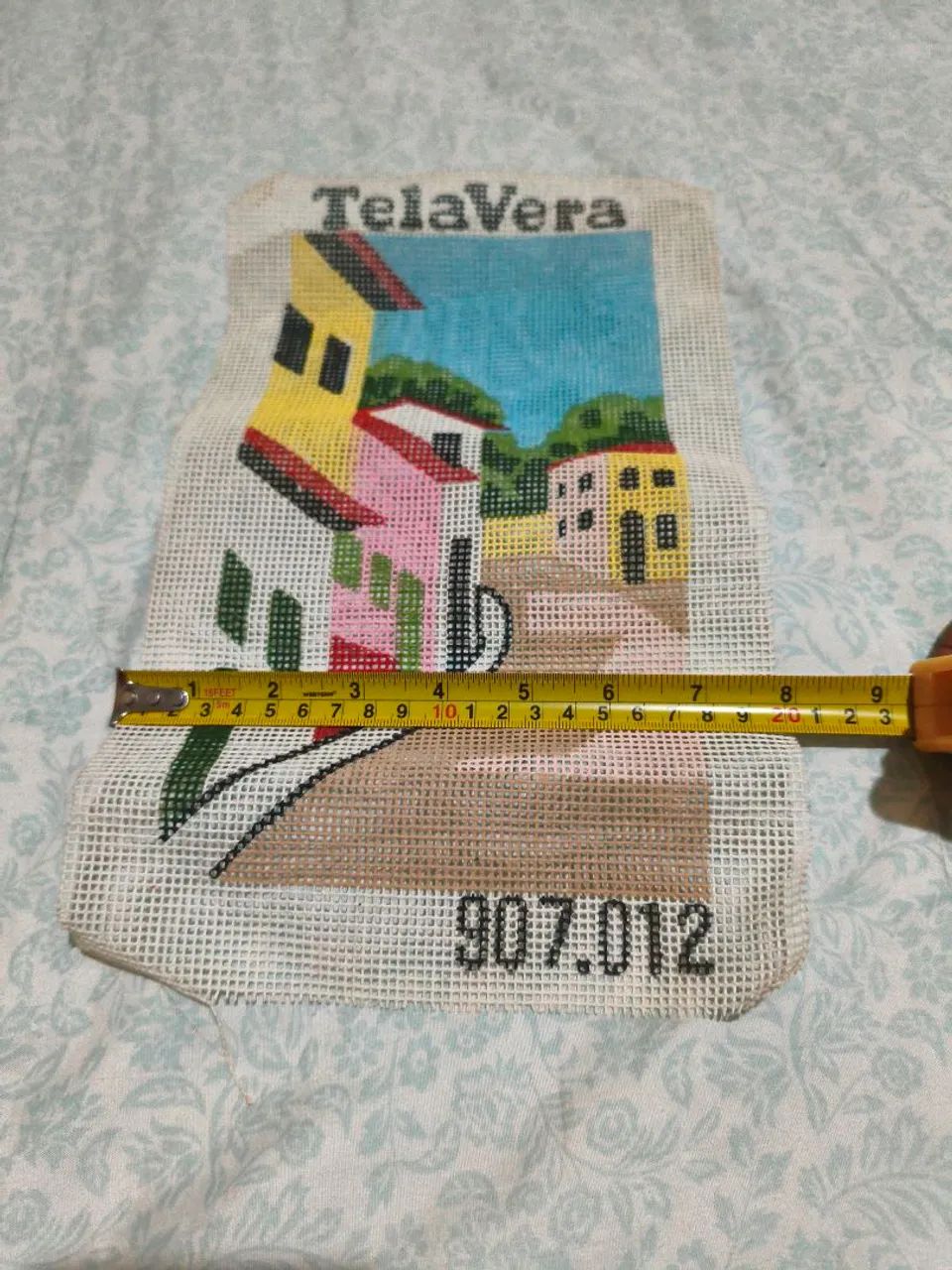 Tela para bordar cidade 15cm x 18,5cm - Foto 4