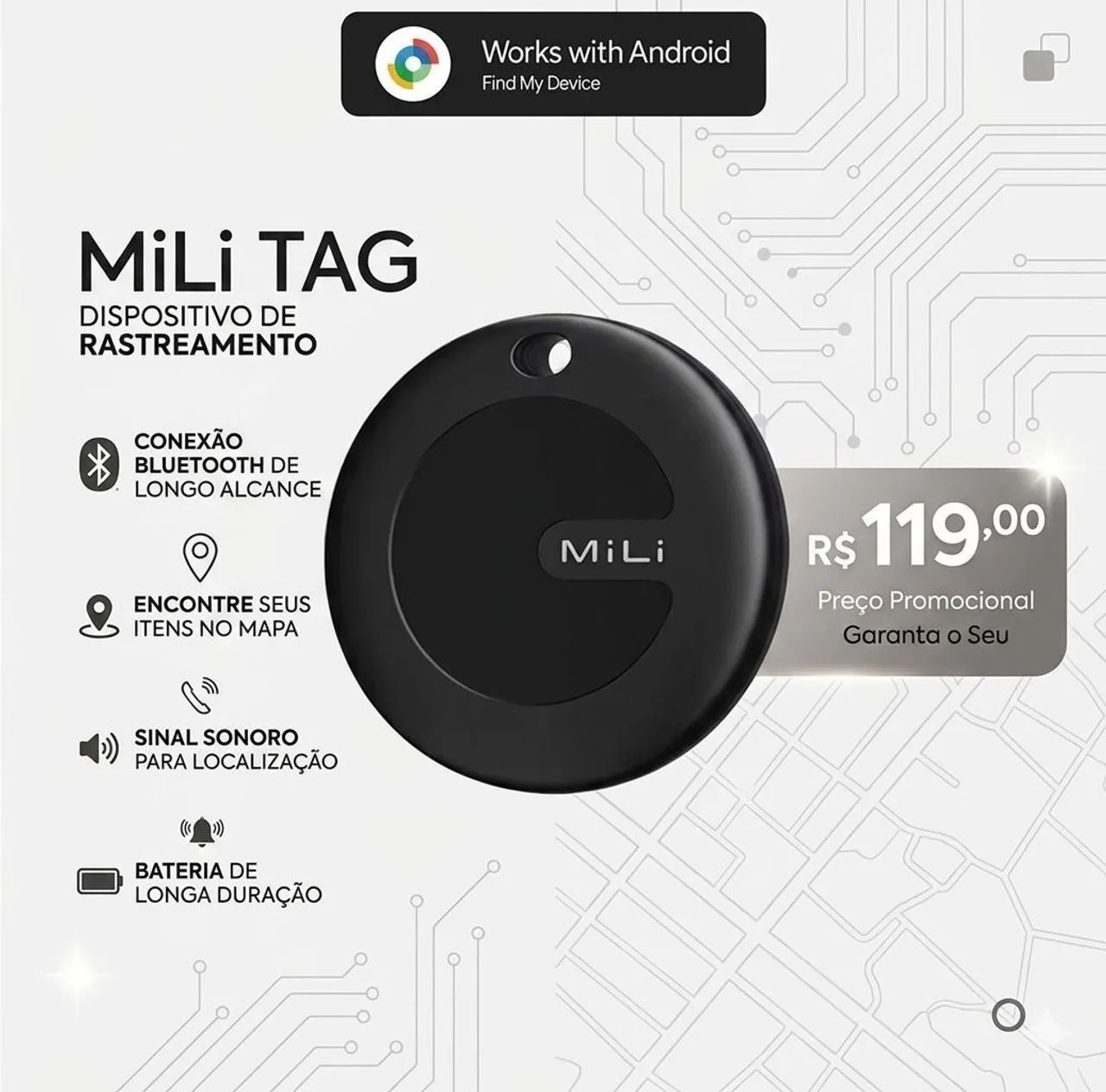 Mili Tag Melhor Tag Rastreador Android
