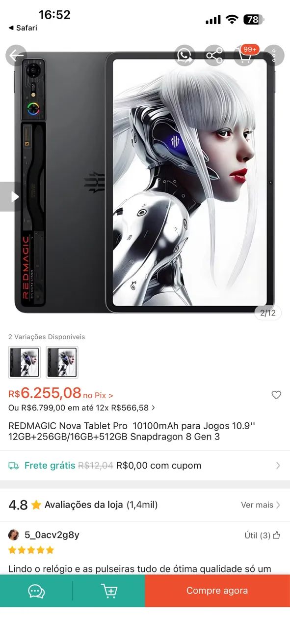 REDMAGIC Tablet Pro troco por ps5 - Foto 2