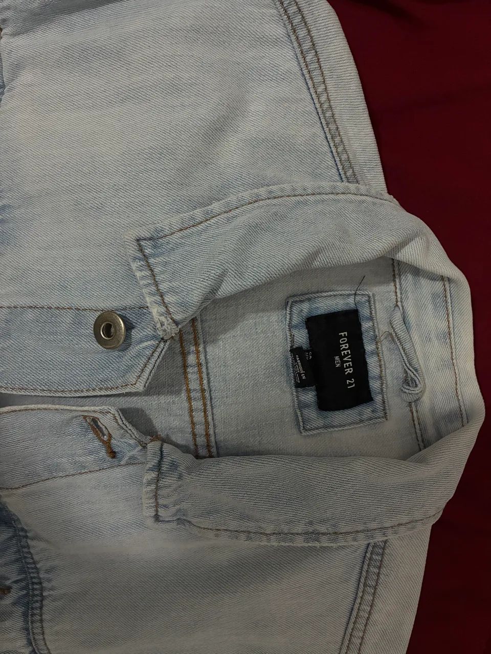 jaqueta jeans forever 21 azul claro - Foto 2