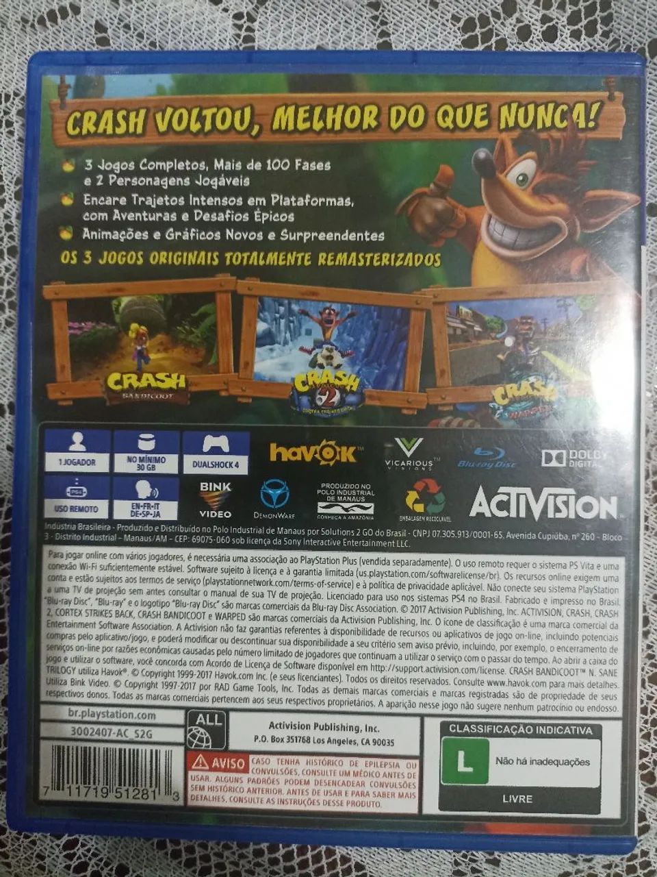 Jogo Crash Bandicoot Trilogy Ps4 - Foto 2