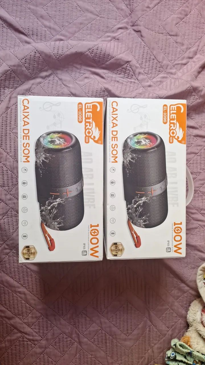 Caixa de Som Bluetooth Eletromex 100W - Nova, Sem Uso
