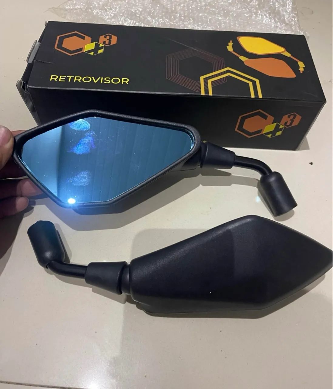 Retrovisor premium Z400 lente azul - Peças para motos