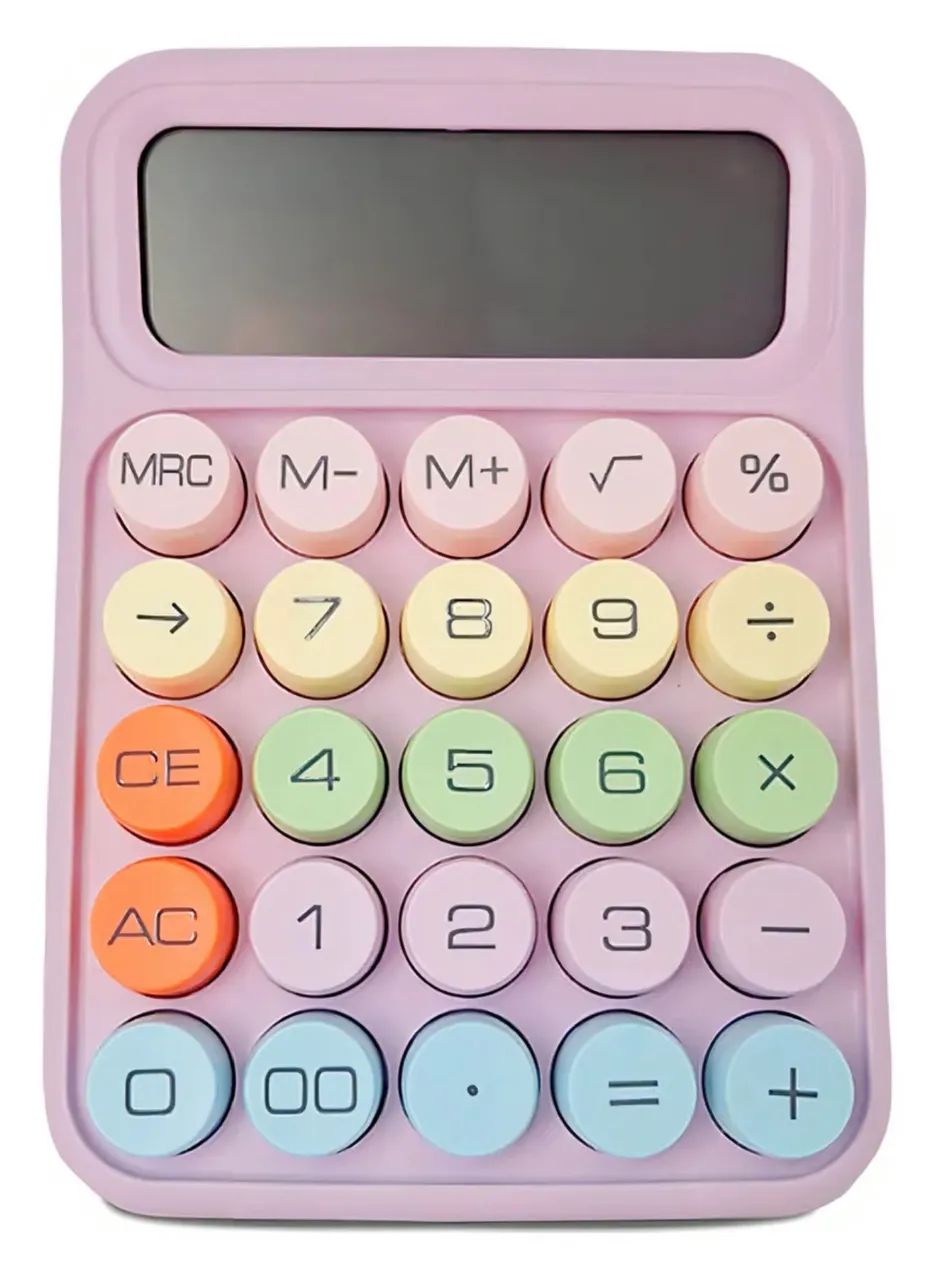 Calculadora rosa botões grandes