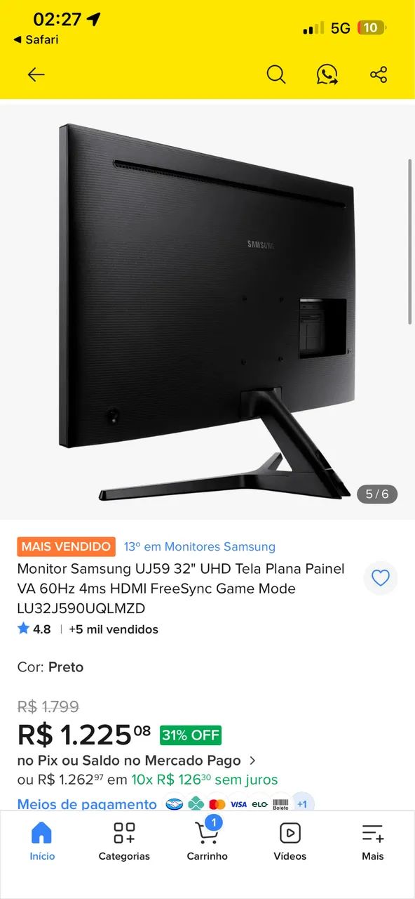 Monitor 4k Samsung UJ59 32" - Foto 2