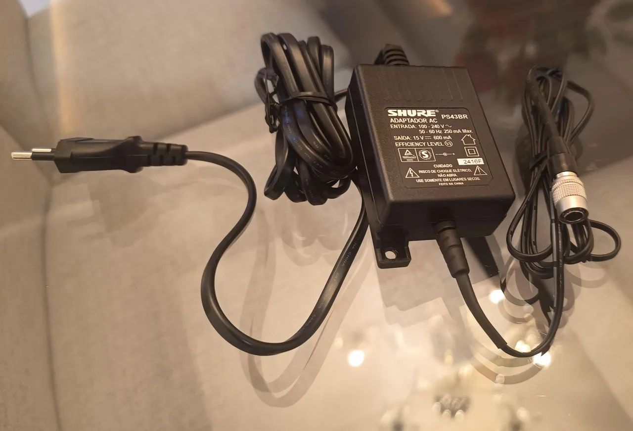 FONTE BIVOLT SHURE PS43BR 15V COM CONECTOR HIROSE 4 PINOS PARA ADX5D AXIENT DIGITAL - Foto 5