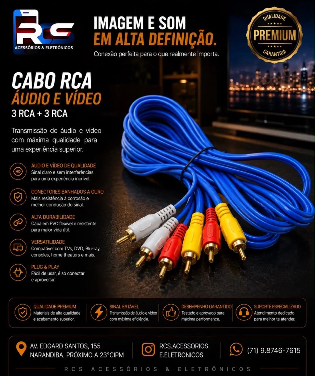 Cabo Rca x Rca 1,5m