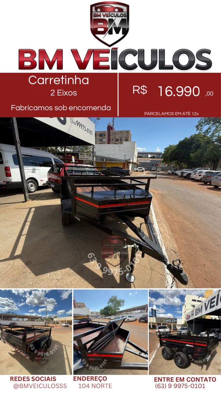 Carretinha Trucada Eixo Duplo - Reforçada  - Foto 2