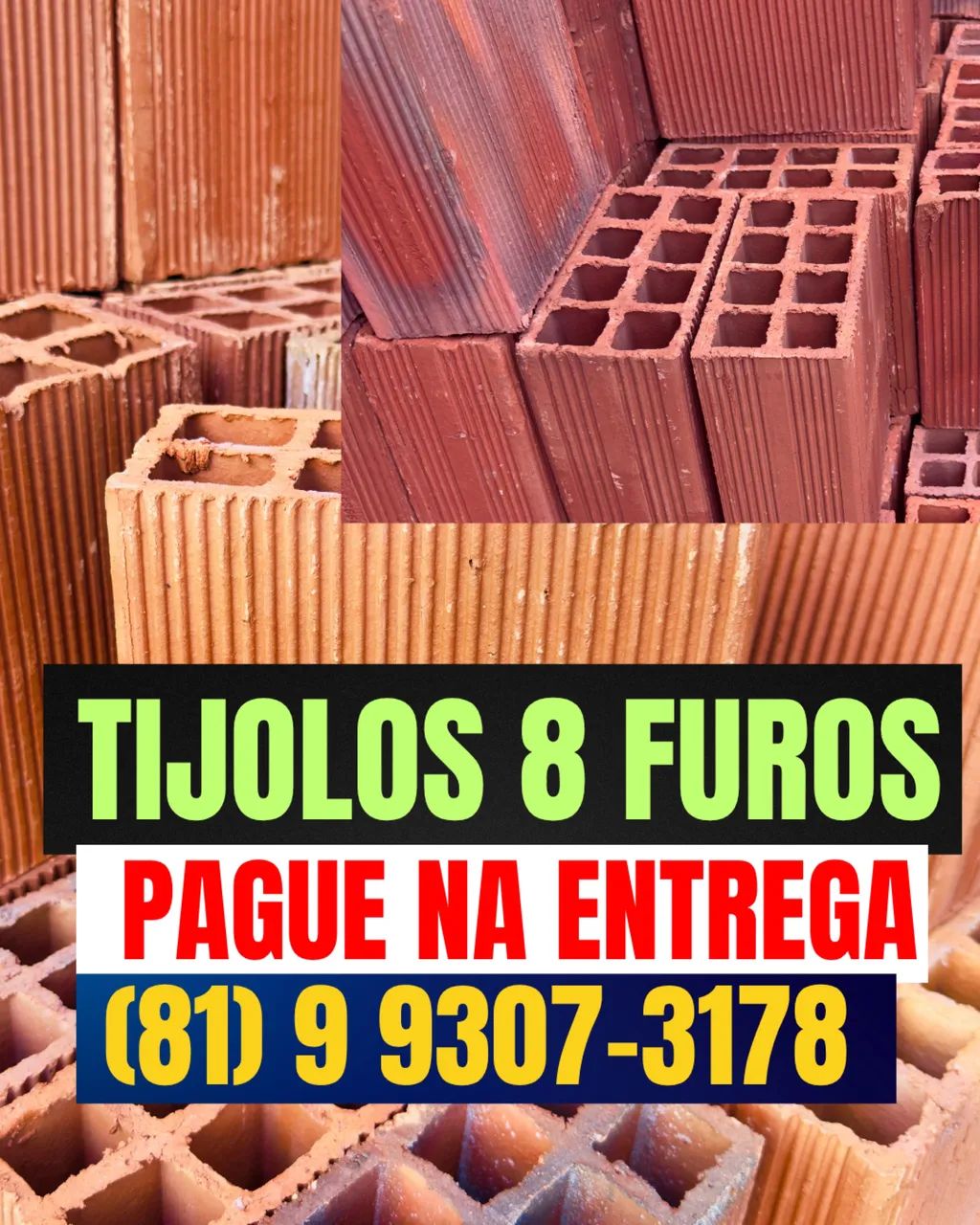 Tijolos de primeira mão em carrada - Atendemos todos os bairros 
