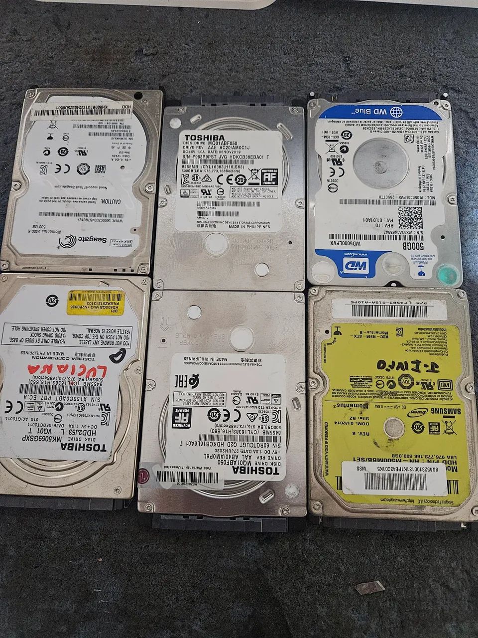 Kit 6 hd 500 GB notebook 