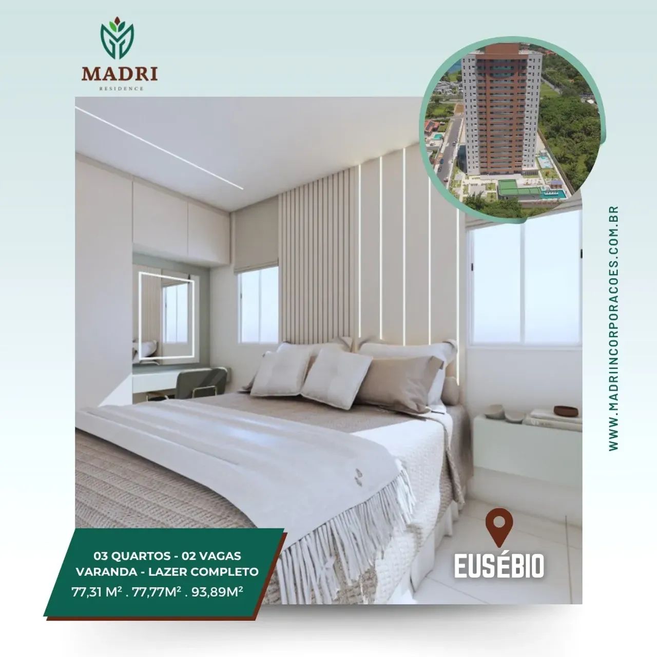 Condomínio Madri RESIDENCE (Centro de  Eusébio) Ceará - Foto 3