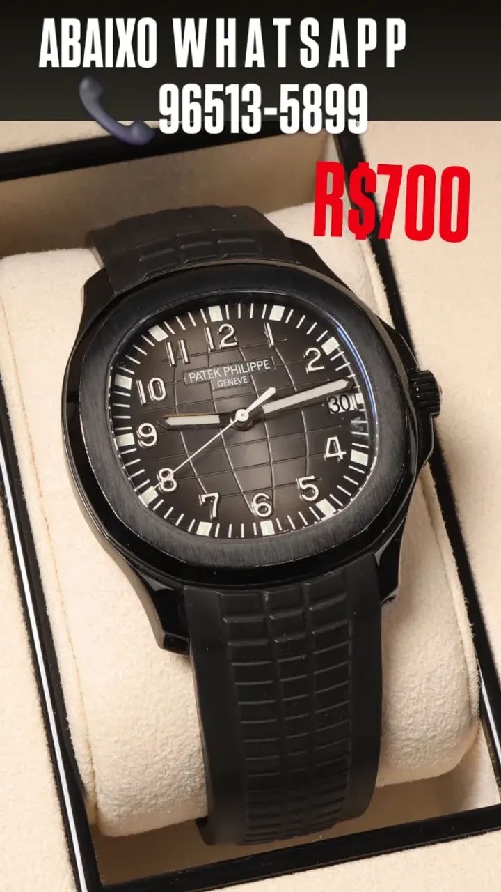 Relógio PATEK PHILIPPE GENEVE AUTOMÁTICO  - AQUANAUT ALL BLACK