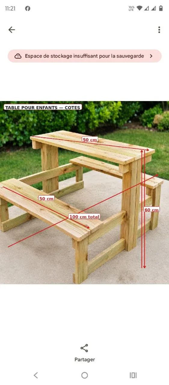 Mesa para criança, picnic o interior.  - Foto 2