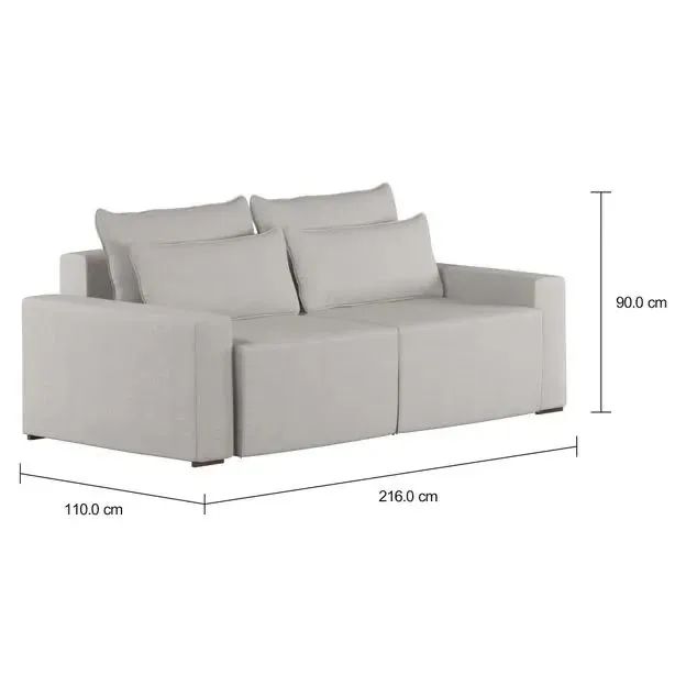Sofá TOKSTOK 4 Lugares Moderno EXPANSÍVEL POUCO USADO - Foto 2