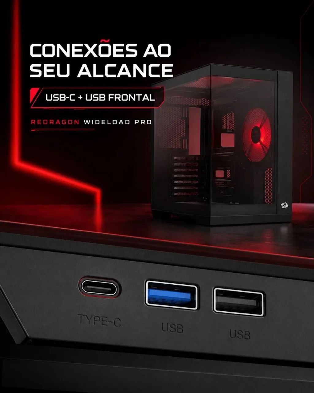 Gabinete Gamer Redragon Wideload Pro - Foto 3