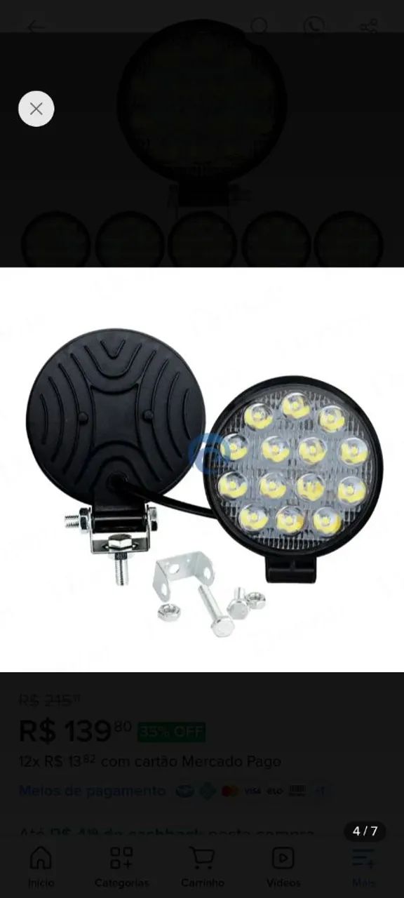 Farol de milha universal em led bivolts