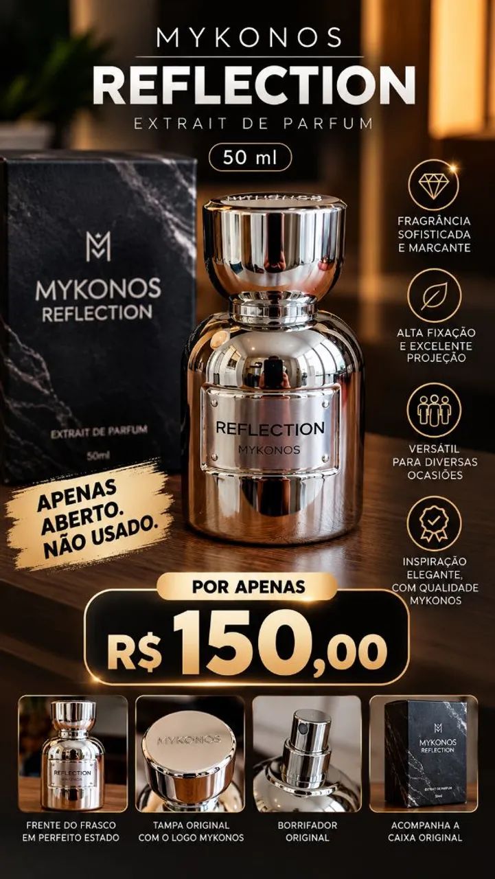 Reflection Mykonos 50ml - Original, apenas aberto e não usado