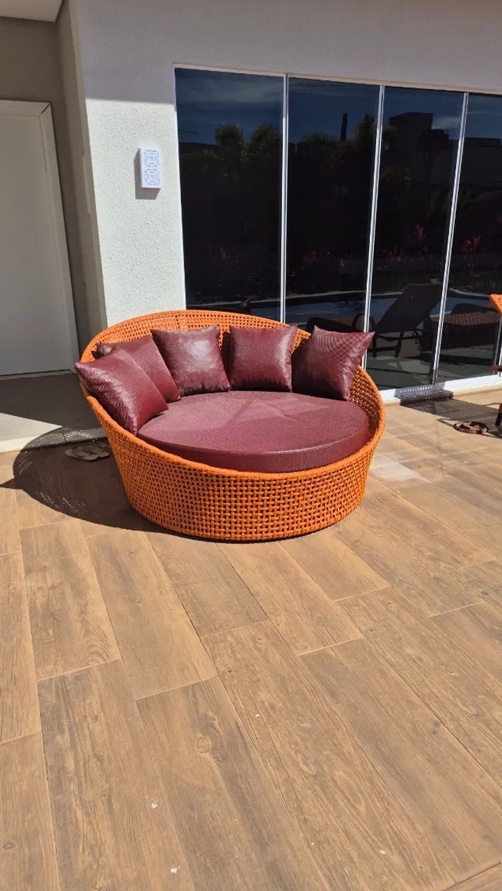 CHAISE DE CORDA NÁUTICA COM TECIDO IMPERMEÁVEL 