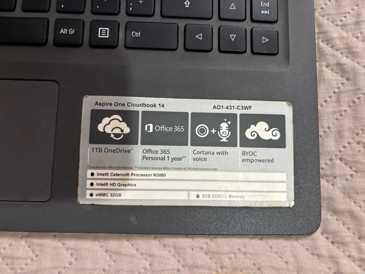 notebook Acer Aspire One Cloudbook 14 - Foto 3