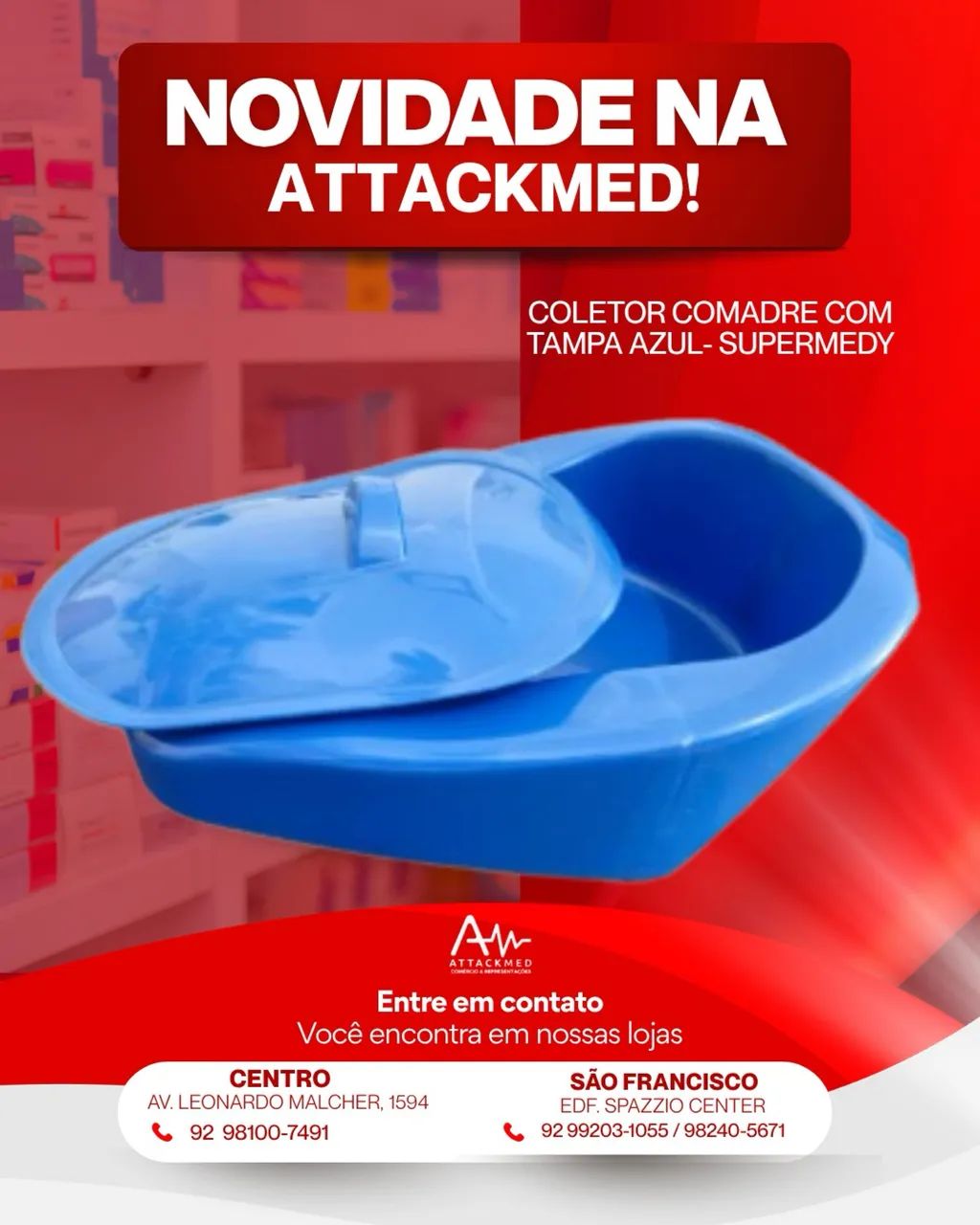 COLETOR COMADRE COM TAMPA AZUL- SUPERMEDY