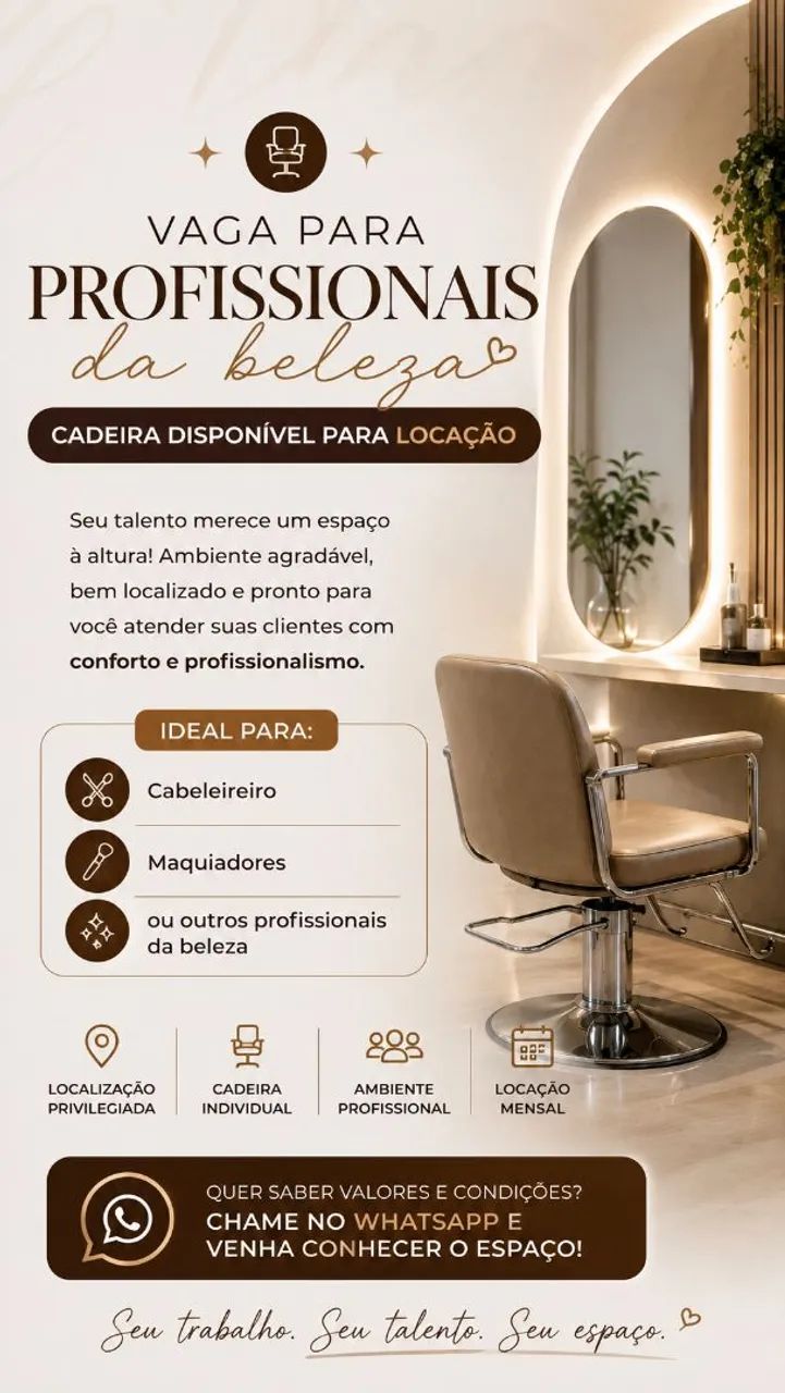 VAGA PARA PROFISSIONAL DA BELEZA