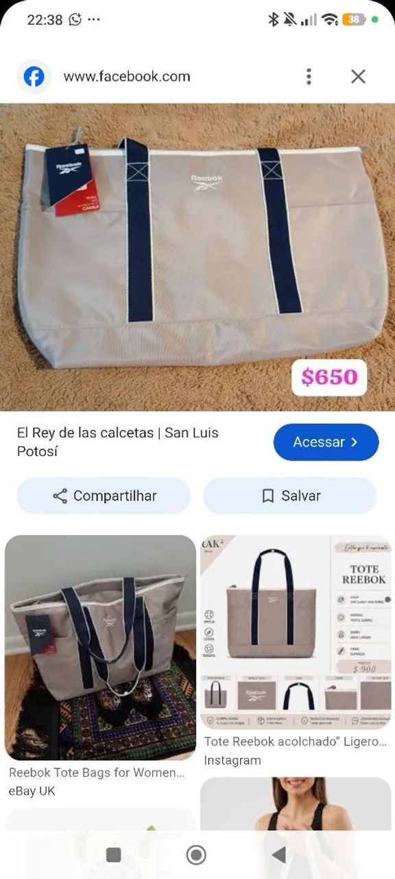Bolsa Reebok nova - Foto 4