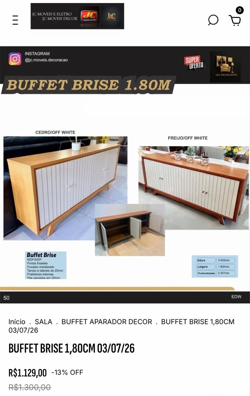 BUFFET BRISE 1.80M - Foto 3