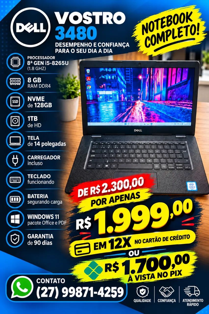 Notebook Dell i5 8ª Geração  - Foto 3
