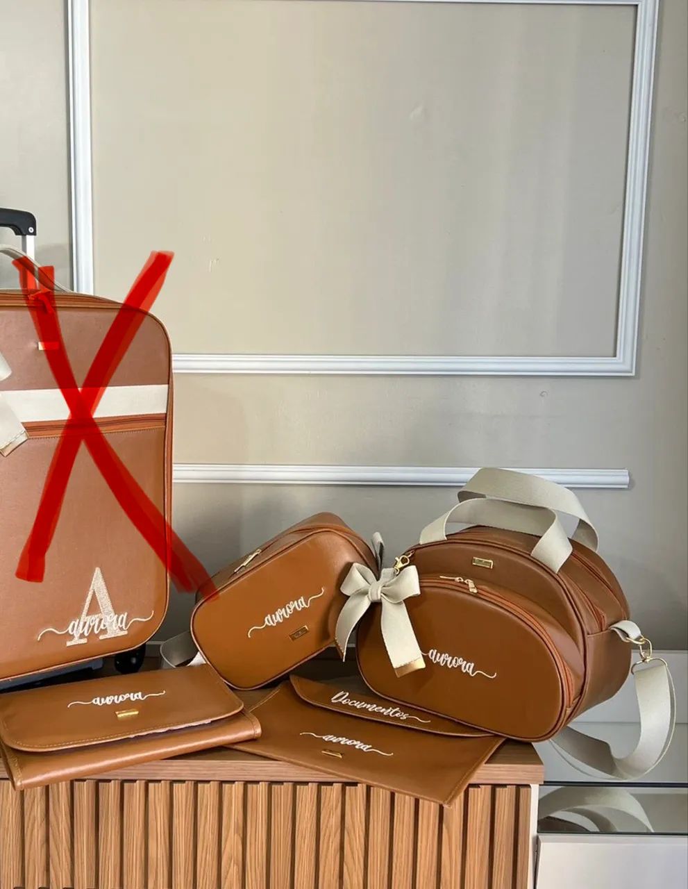 Bolsa Maternidade - bordado nome Aurora - Foto 3