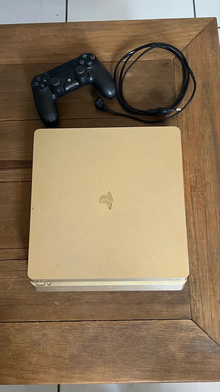 PS4 Edição Limitada Gold + Controle Original - Foto 4