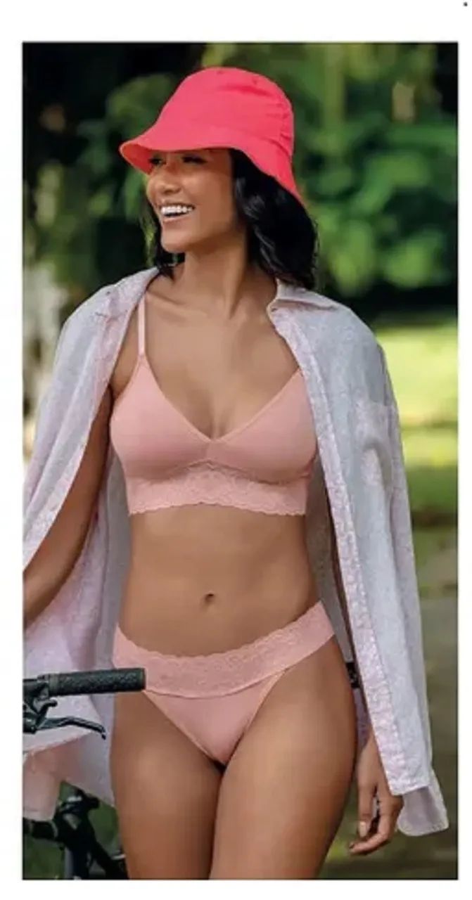 Conjunto Caríbdis rosa blush Demillus biquini e sutiã