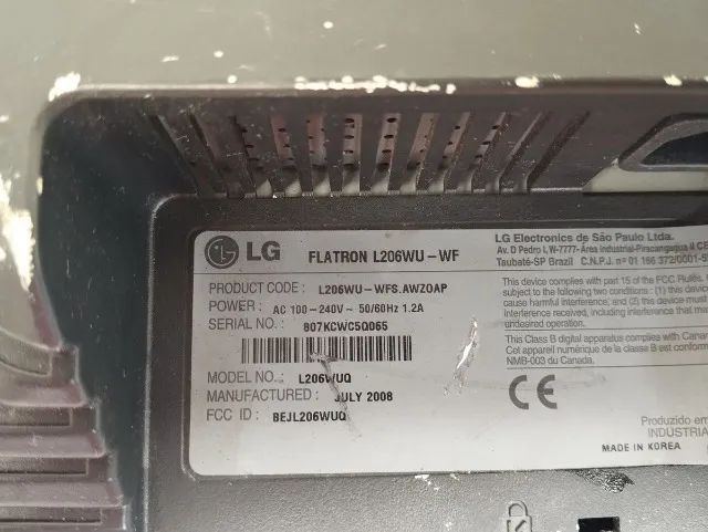 Monitor LG Flatron l206wu ( PARA PEÇAS) - Foto 3