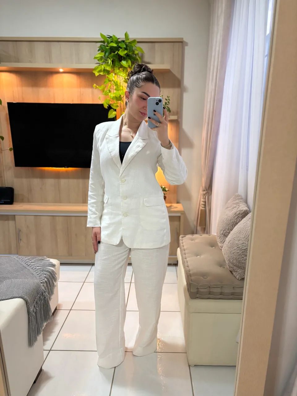 Blazer de alfaiataria sob medida.