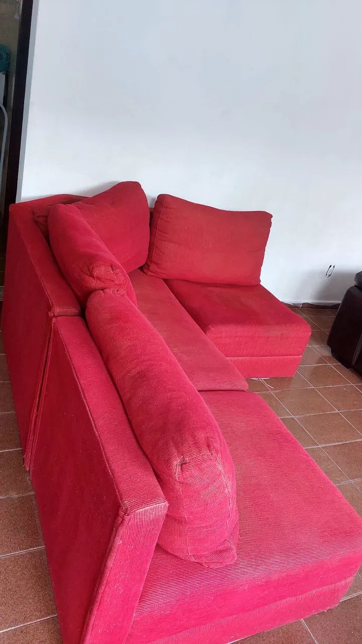 Sofá Vermelho em " L" com em blocos Separados - Foto 4