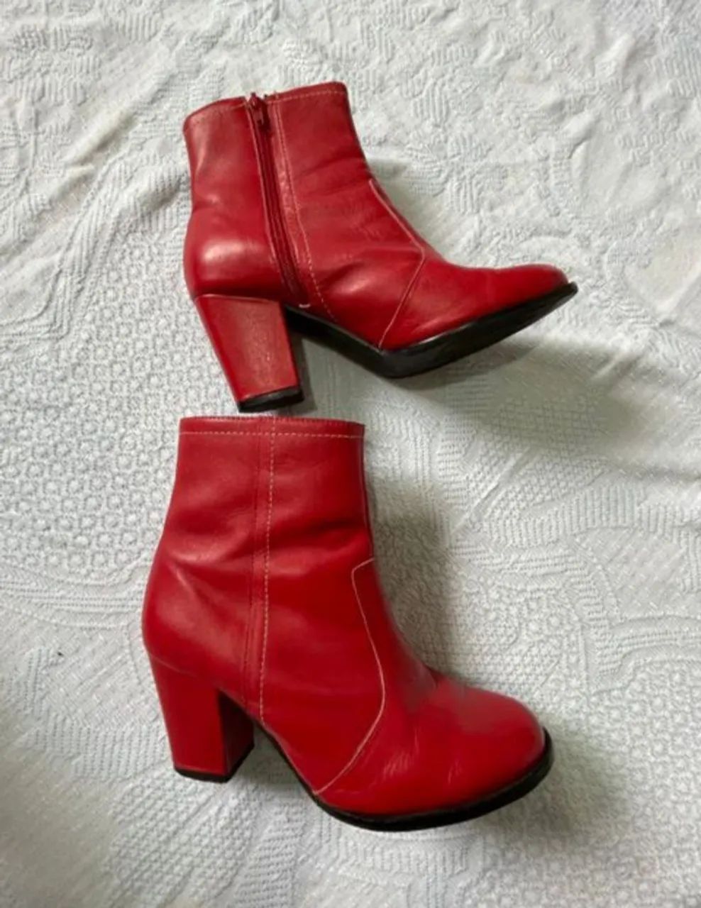 Bota de couro feminina  - Foto 2