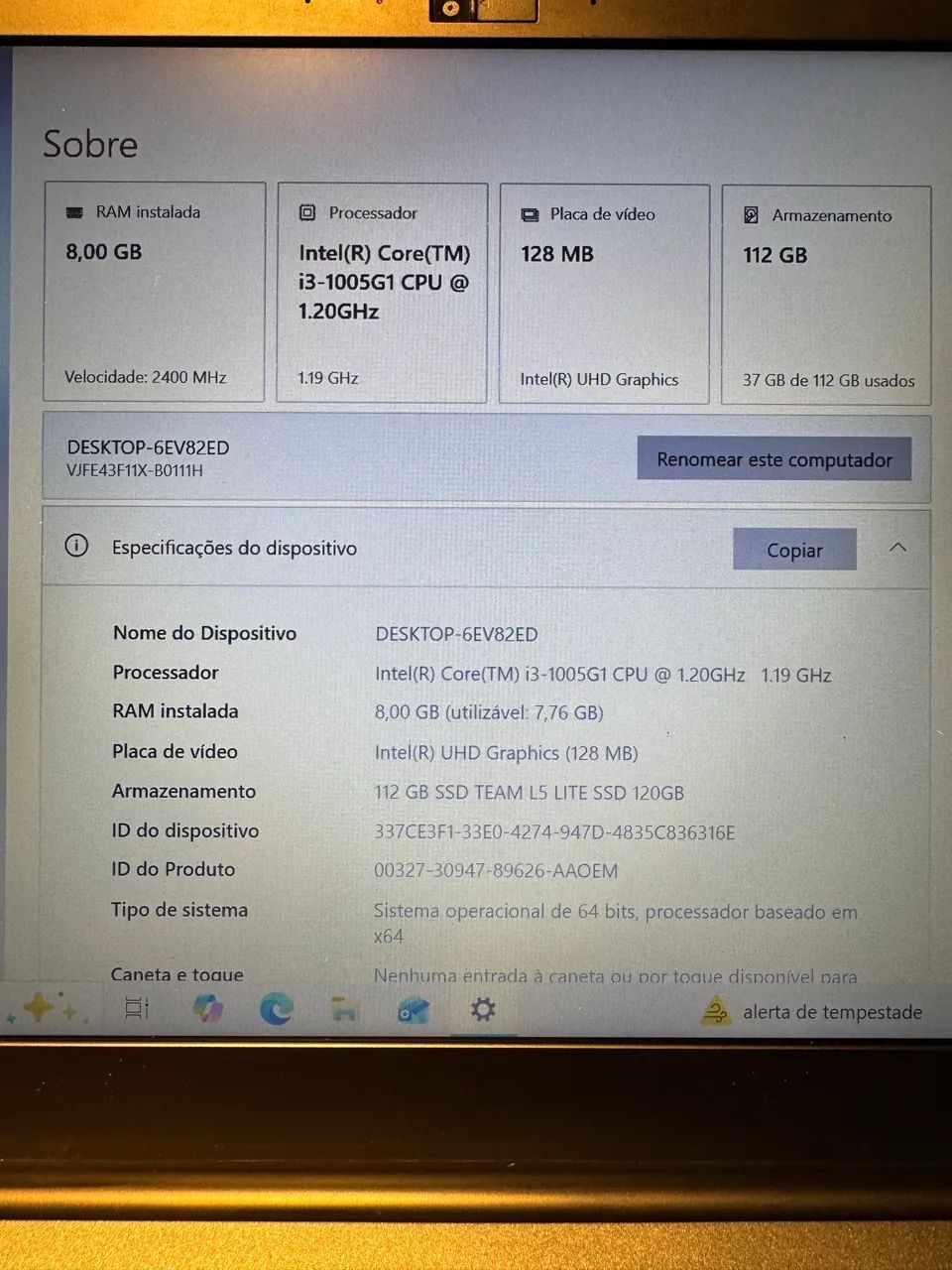 Notebook VAIO I3 10ªGen SSD - BARATO!! OPORTUNIDADE!! - Foto 5