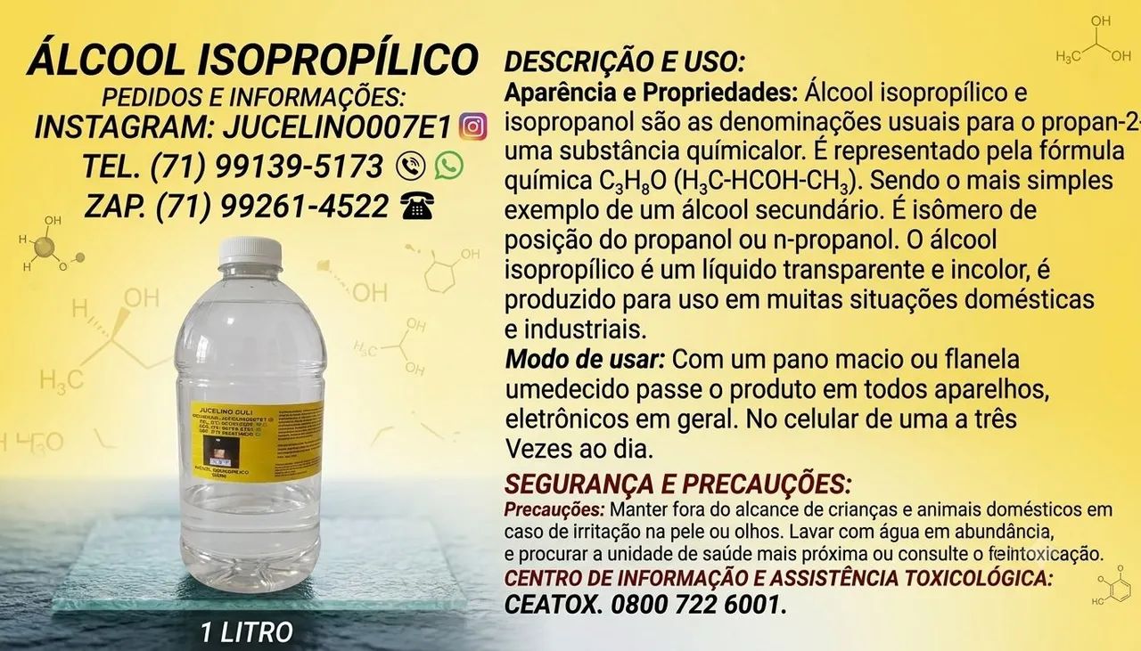  Álcool Isopropílico 99.8% Puro - 100ml e 1 Litro - Foto 3