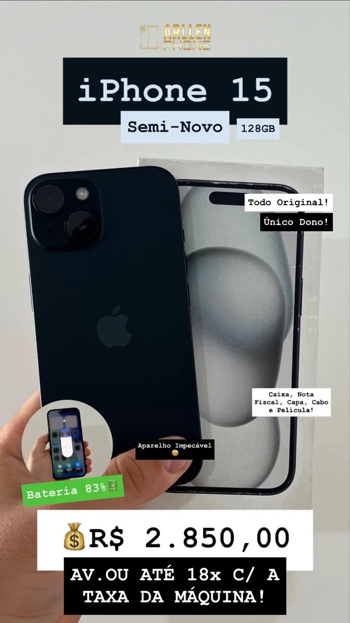 iPhone 15 128GB 83% Original 