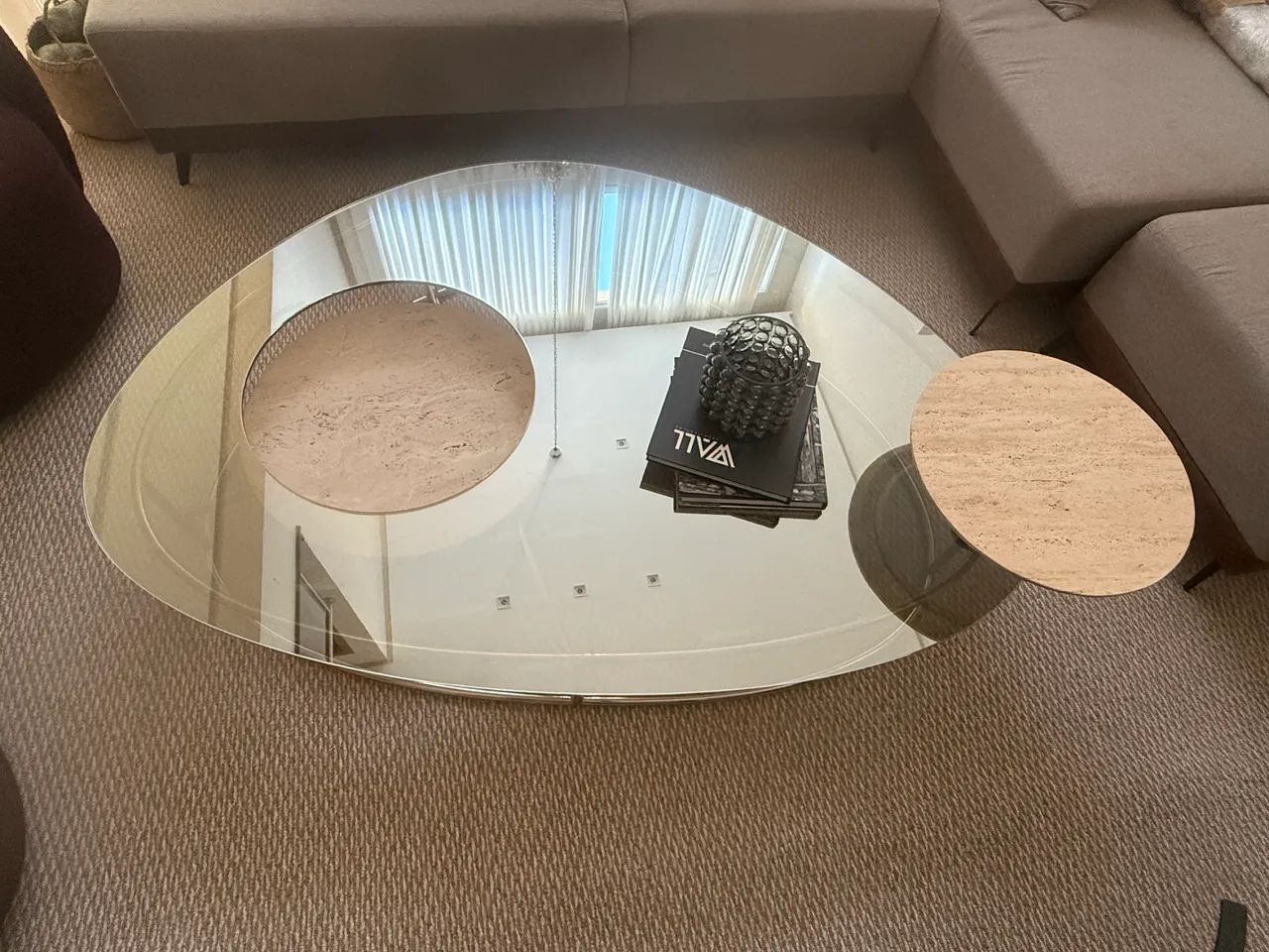 Mesa de Centro em Mármore/Vidro - Via Condoti - MUITO NOVA - Foto 4