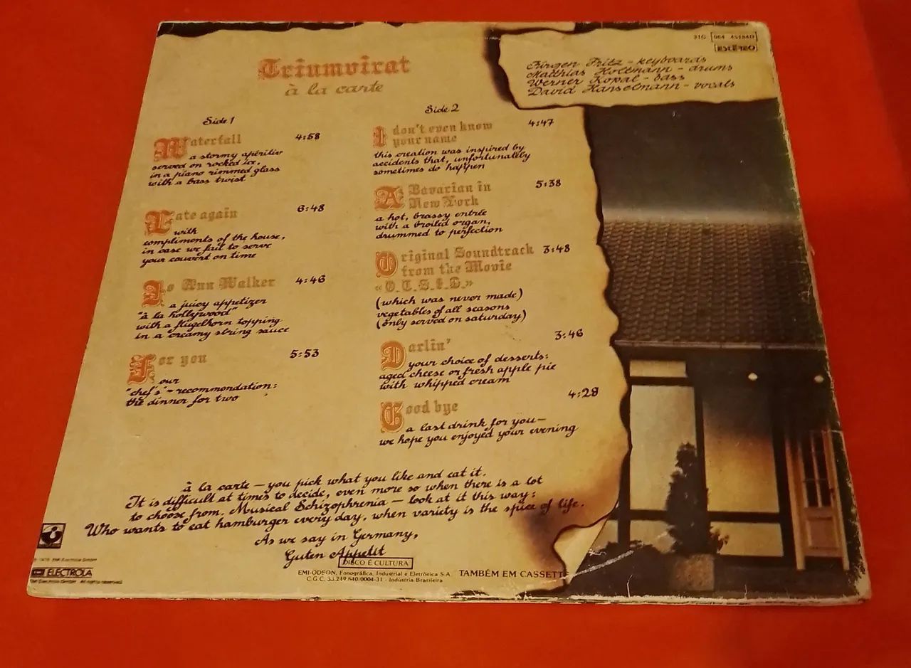 Triumvirat  À La Carte LP Disco Vinil Capa Gatefold (VG+) - Foto 2