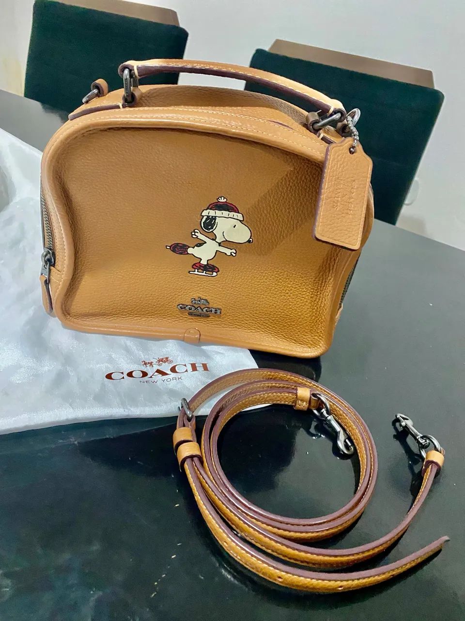 Bolsa COACH ORIGINAL Edição Peanuts Caramelo