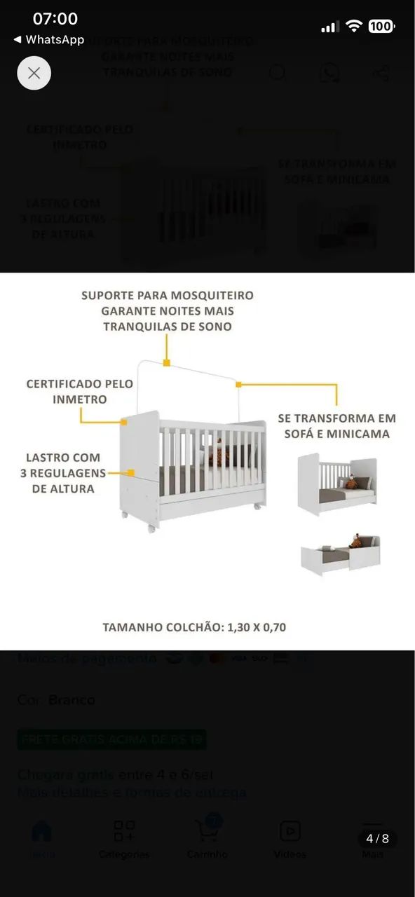 Berço que vira cama  - Foto 4