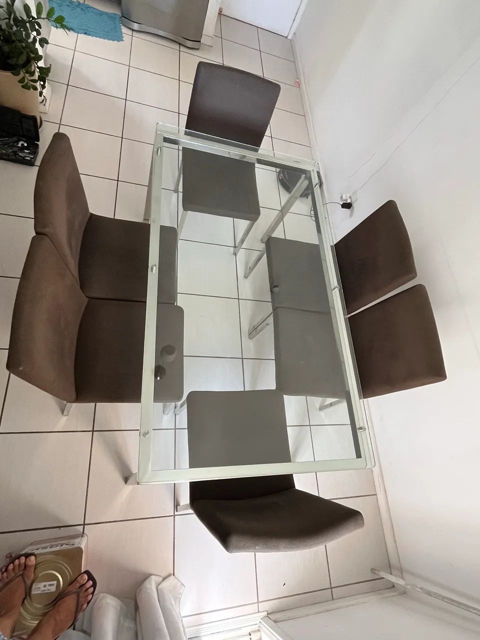 Mesa retangular em aço inox 