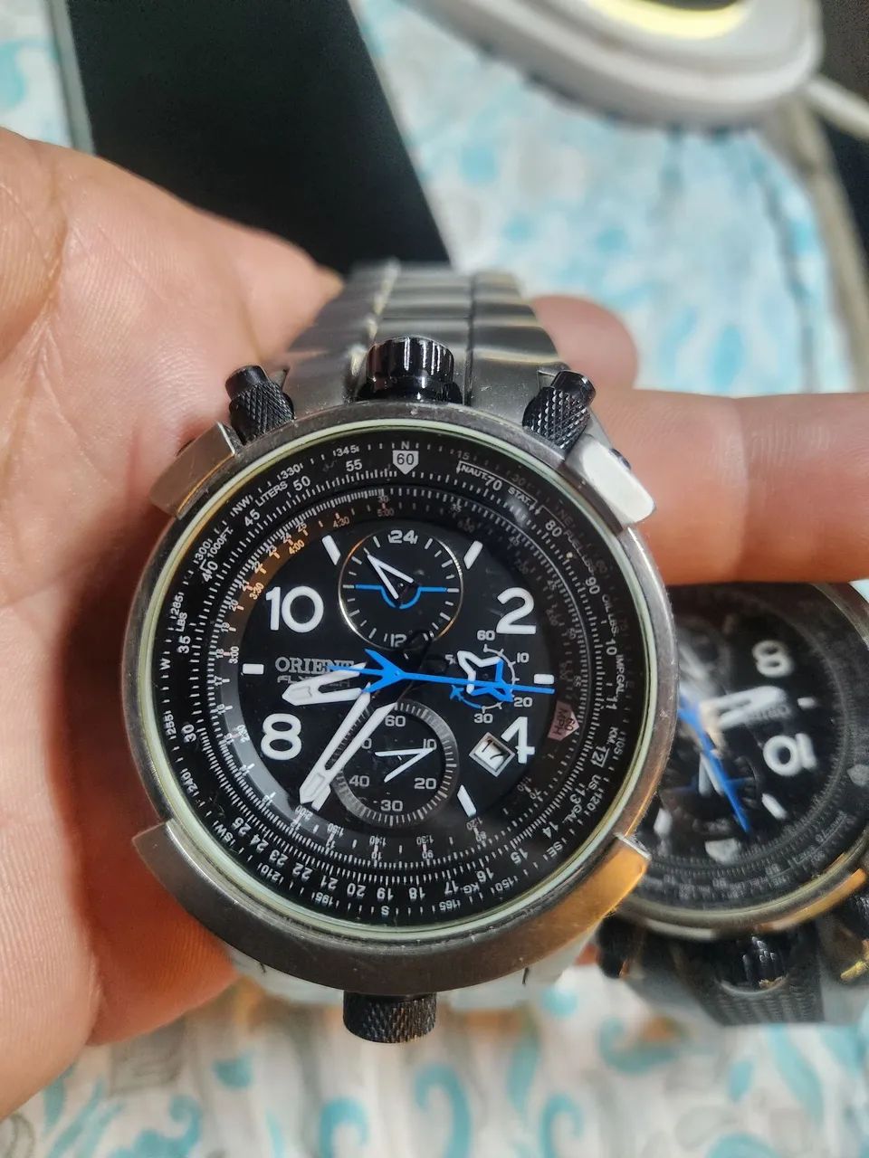 Relogio orient flytech mbttc001 titanium 