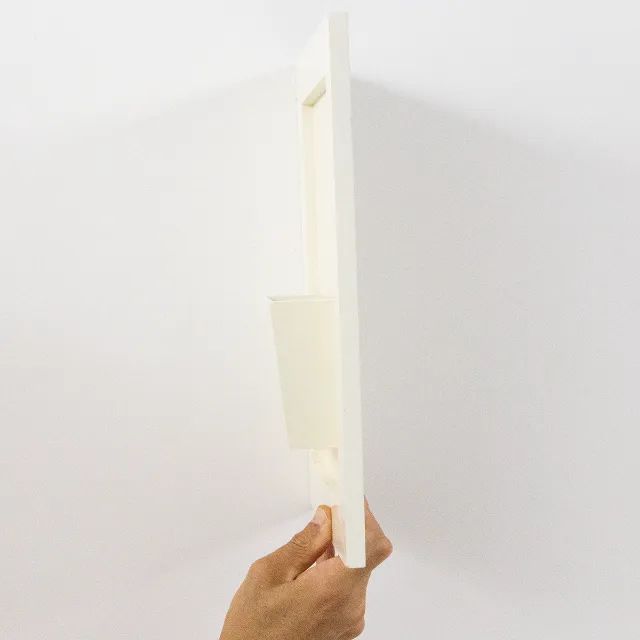 Quadro Retangular Com Vasinho Mdf 12mm Branco 34,5x26cm - Foto 3