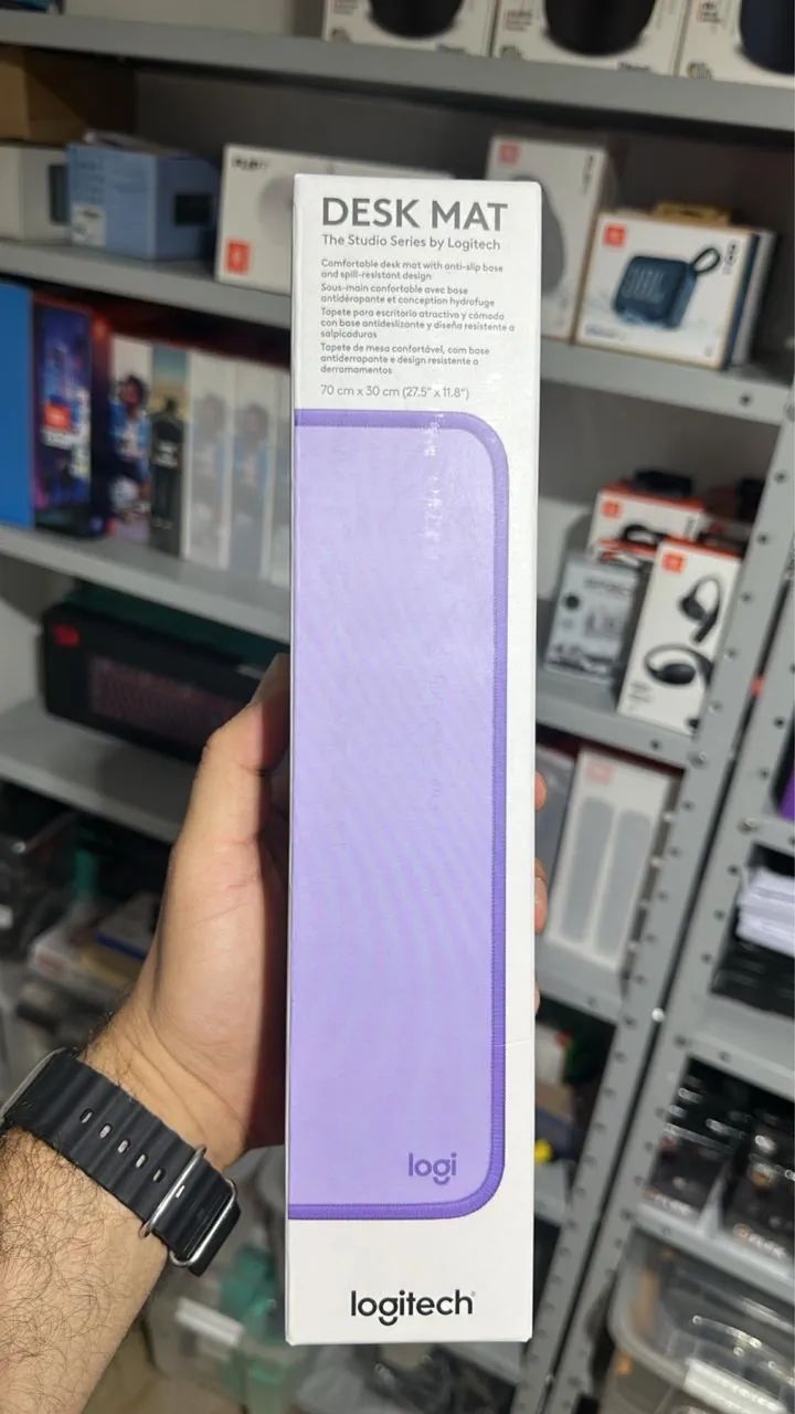 Mousepad Desk Mat Logitech 300x700 Lilás  - Foto 5