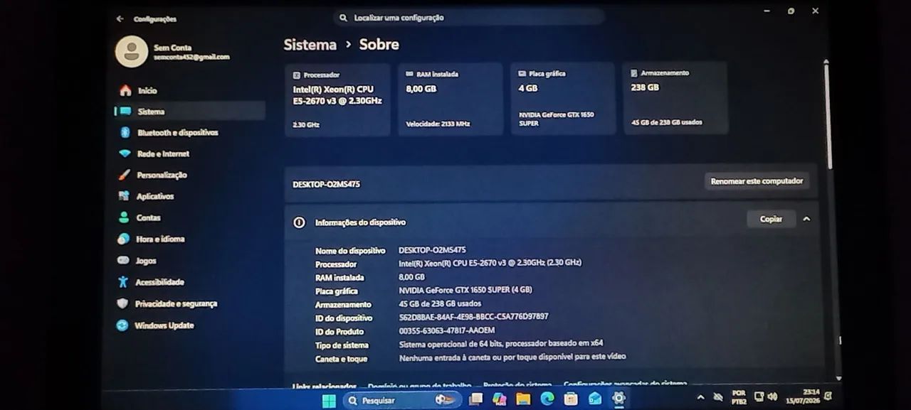 Pc para jogos, streams e trabalho