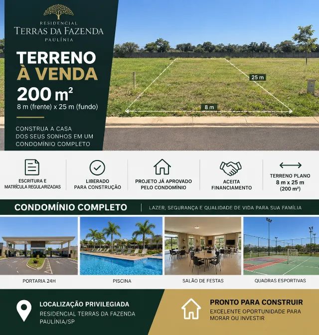 Terreno Terras da Fazenda Paulínia